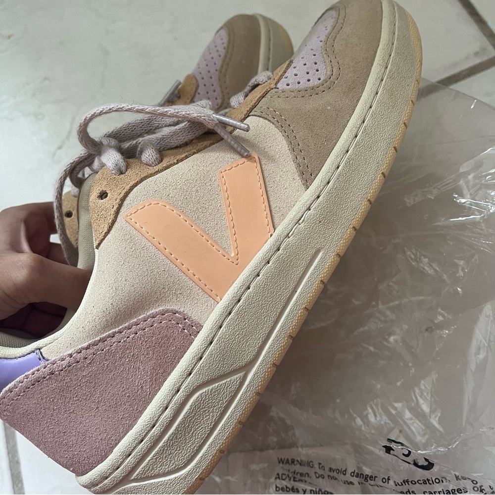 NEW Veja Women V-10 Suede Multico Peach Lavender Sneakers Shoes size 39 US 8 - Picture 7 of 11